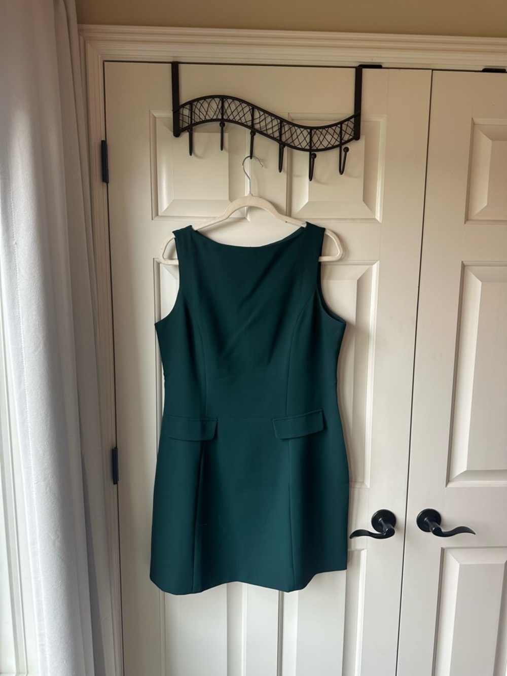 Sleeveless Forest Green Mini Sheath Dress